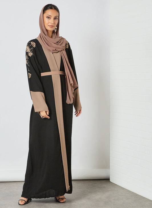 floral embroidered abaya