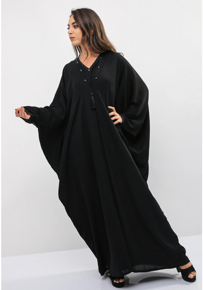 Black beads abaya