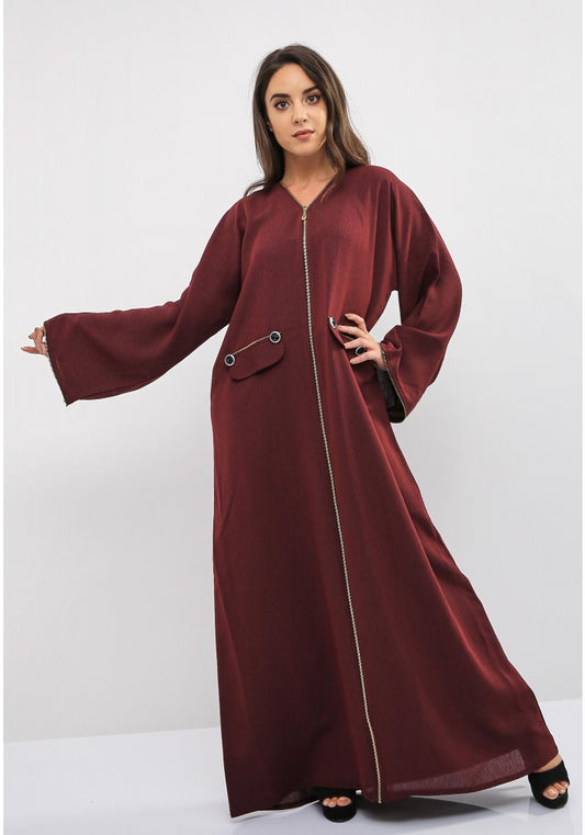 zip and button abaya