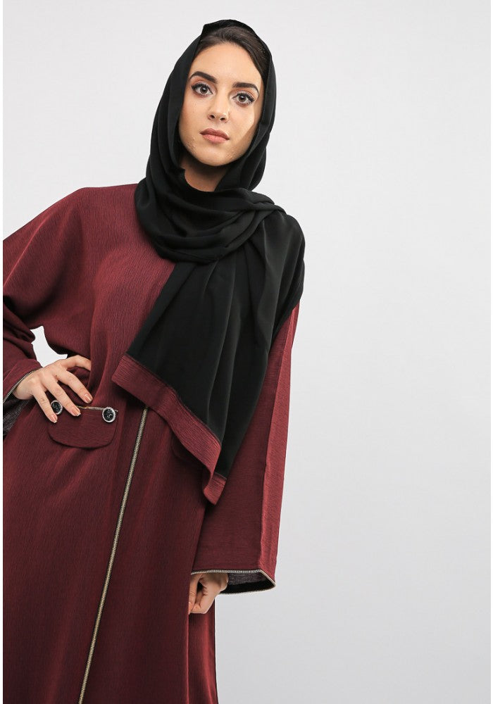 zip and button abaya