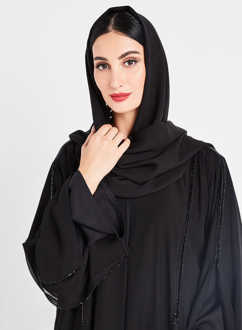 double chiffon abaya