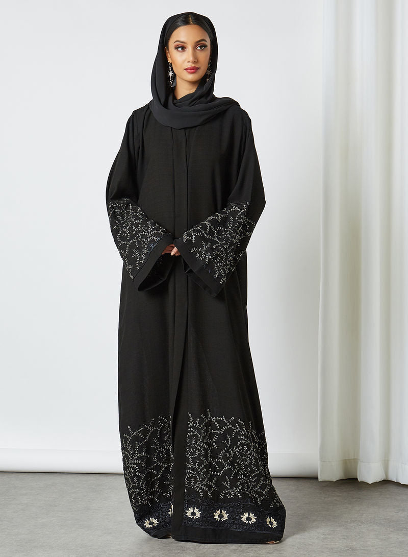 floral embroidered abaya