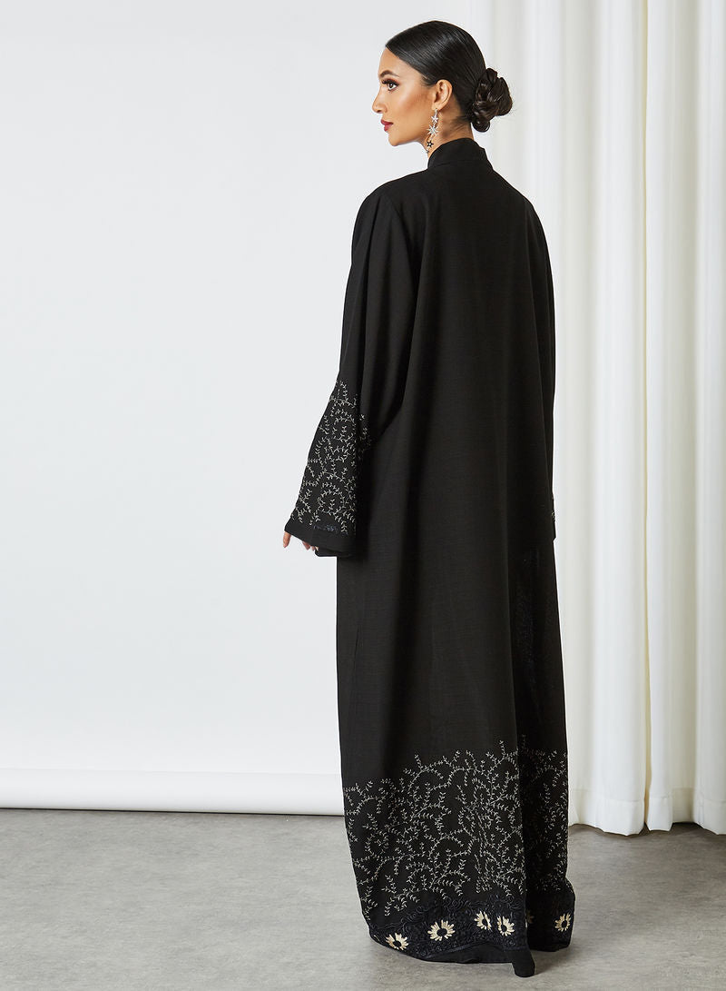 floral embroidered abaya