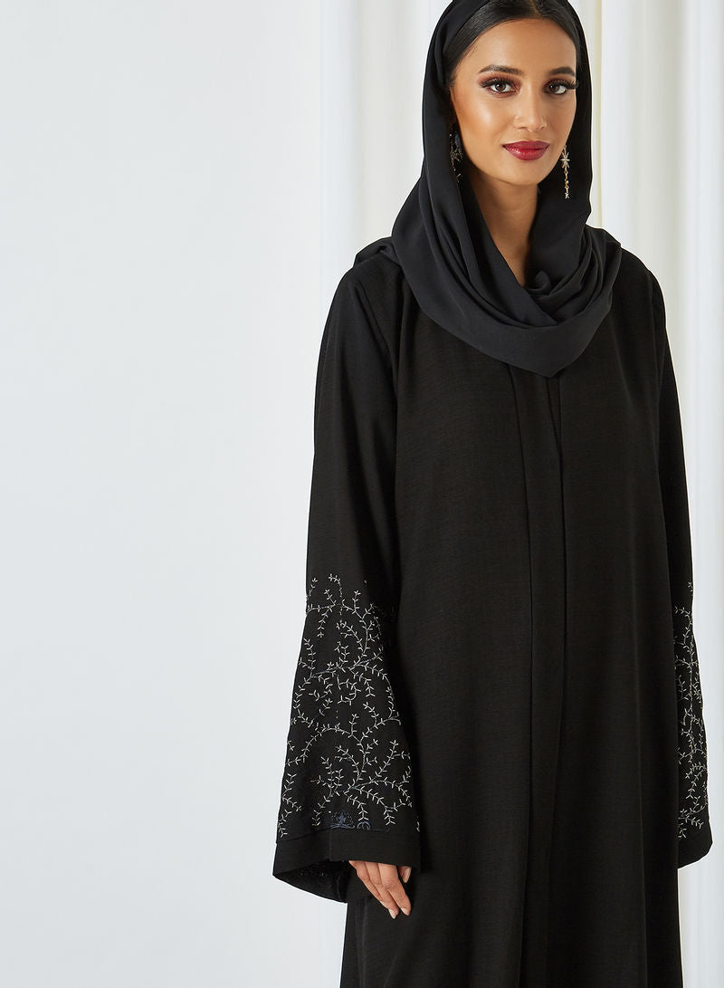 floral embroidered abaya