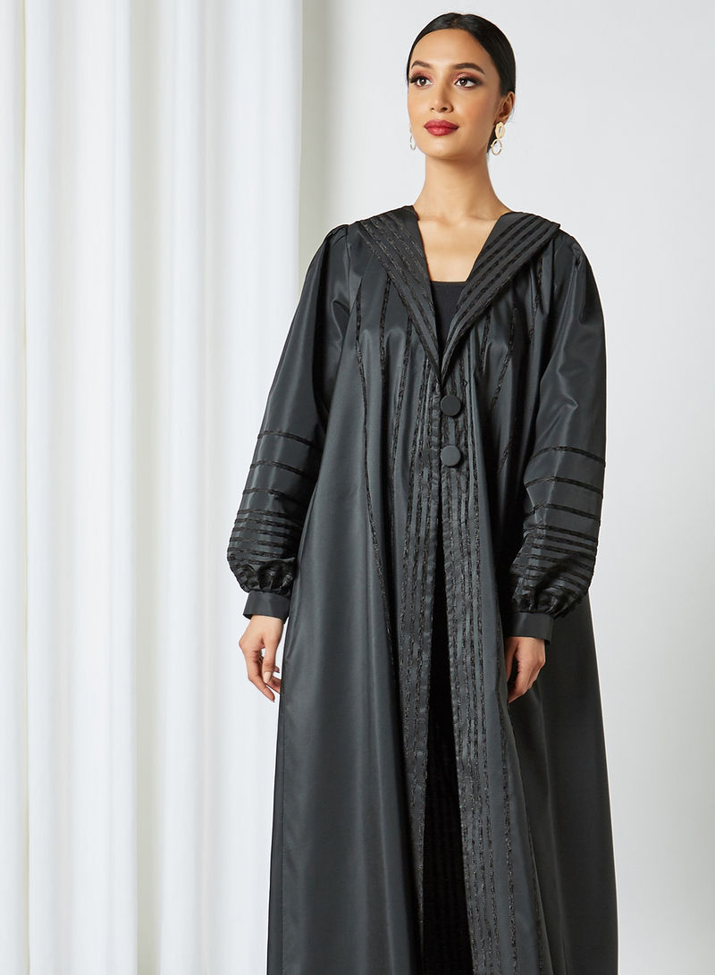 black button abaya