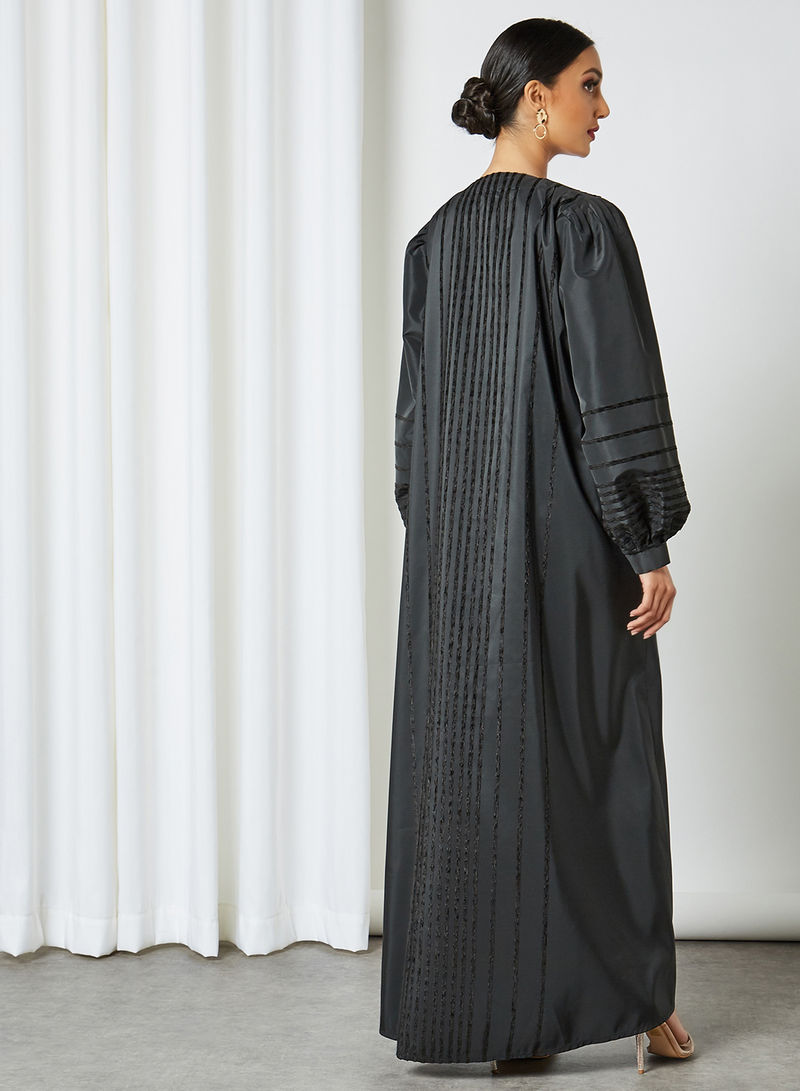 black button abaya