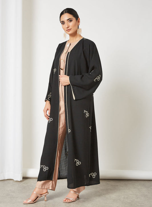 Floral embroidered abaya