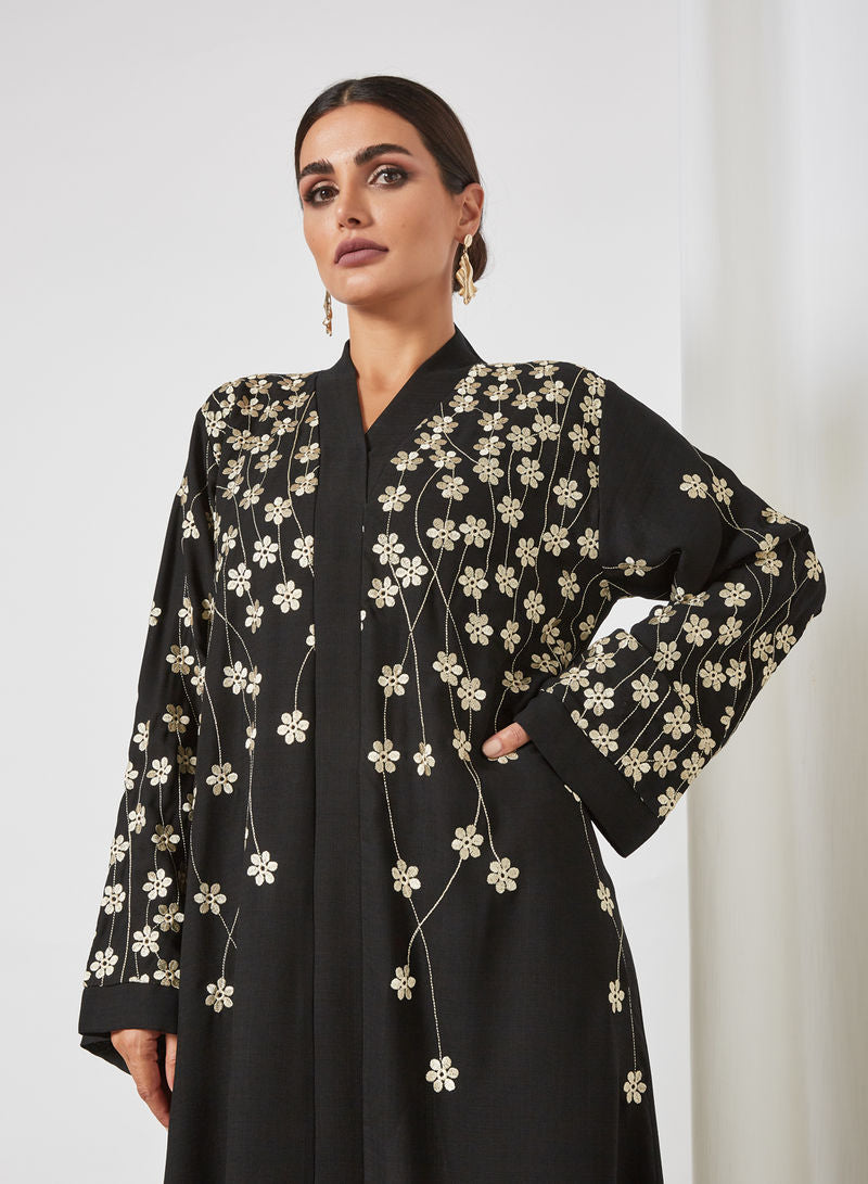 floral embroidered abaya