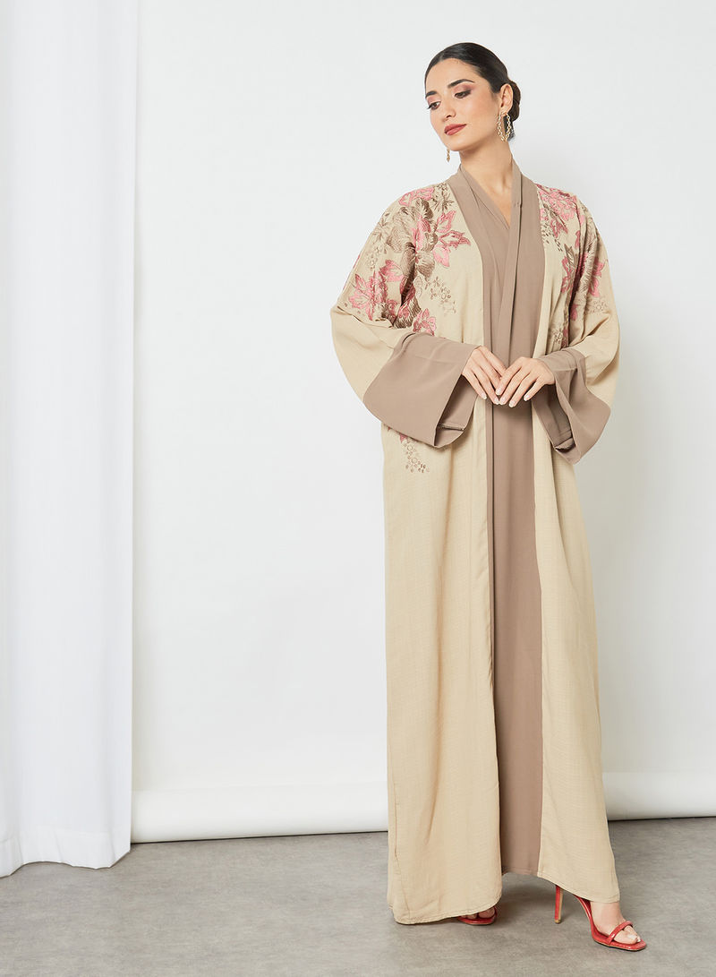 floral embroidered abaya