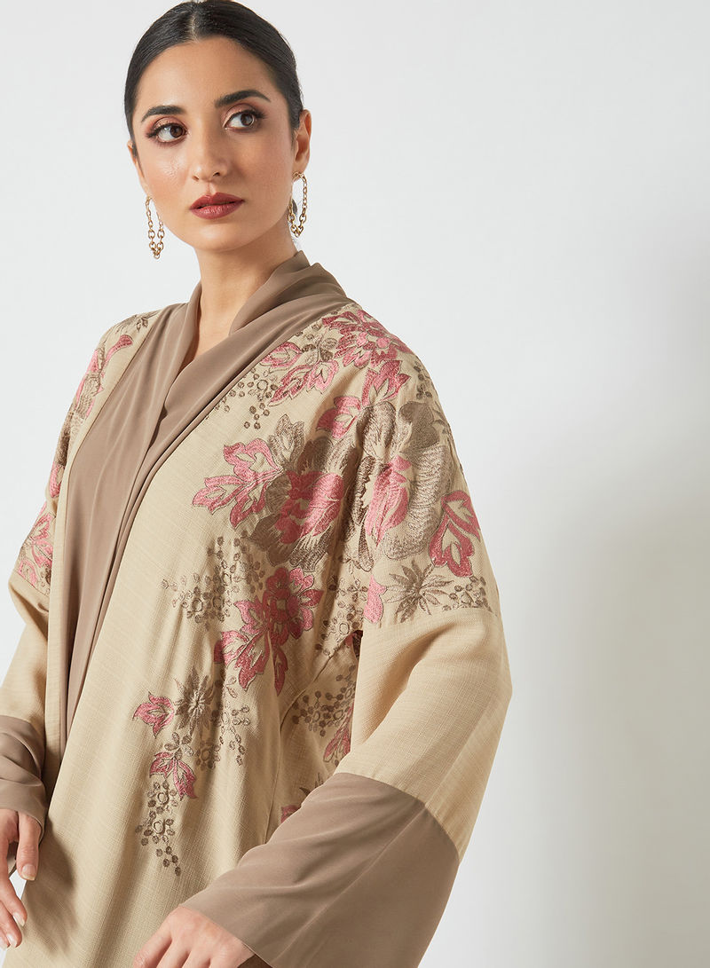 floral embroidered abaya