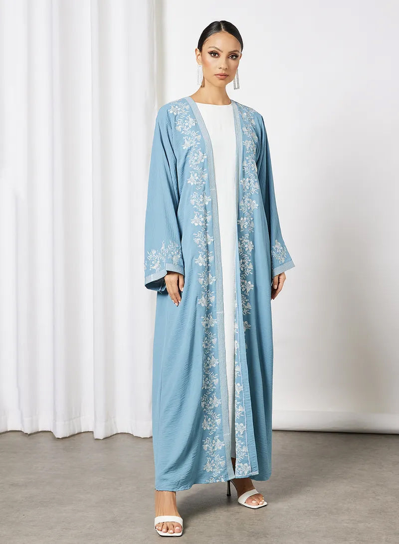 Bsi3642-Embroidered bisht abaya with inner