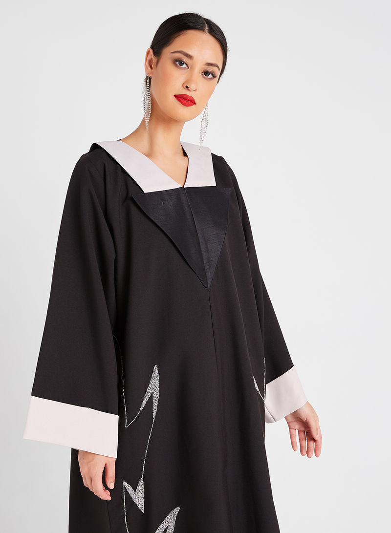 geometric collar abaya