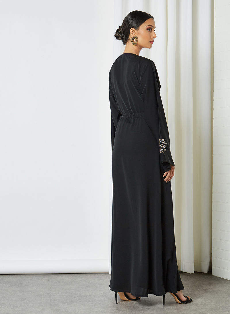 black drawstring abaya