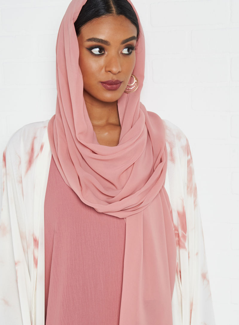 pink tie and dye abaya