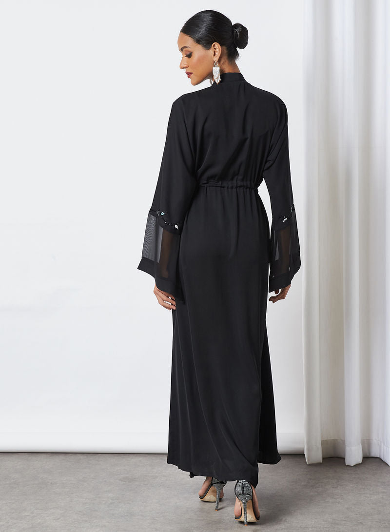 black Drawstring Abaya