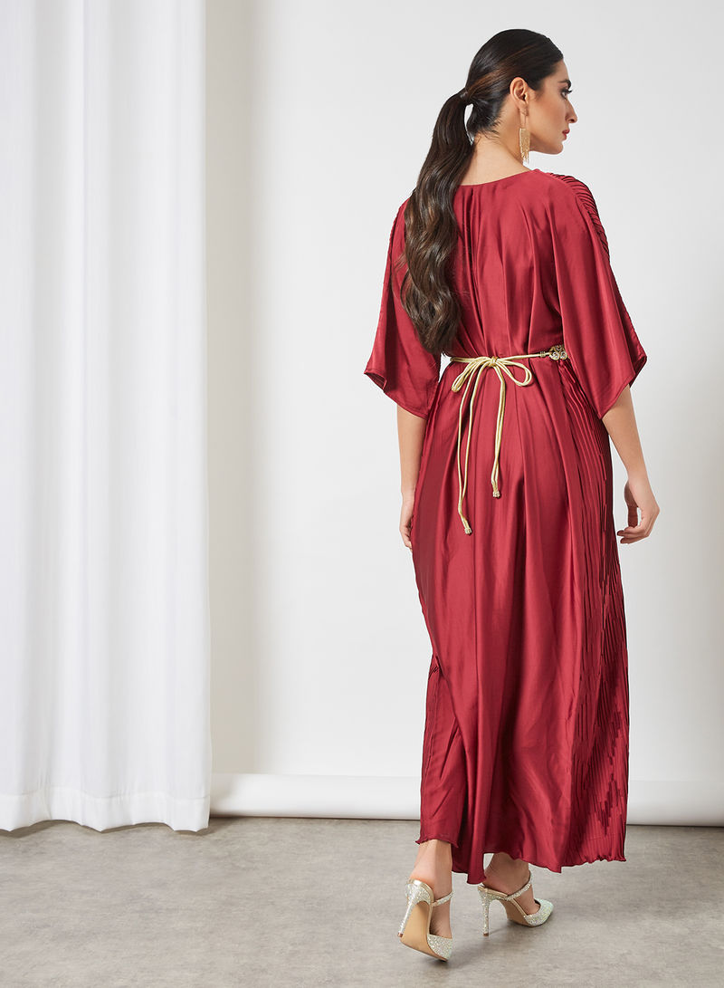 Elegant style pleated satin dress | Bsi3400