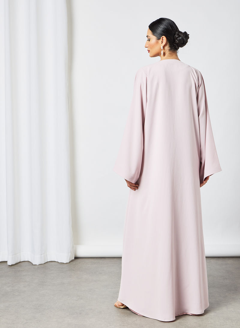 Bsi3540-Delicate hand crafted abaya with inner