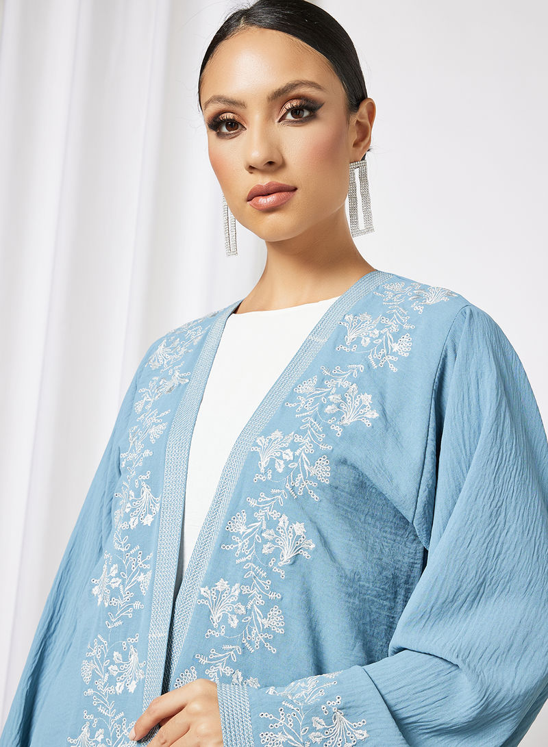 Bsi3642-Embroidered bisht abaya with inner